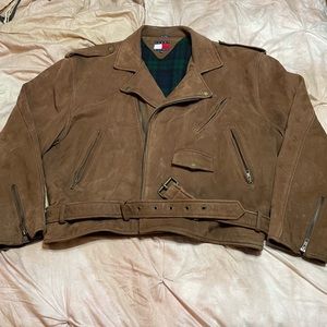 Tommy Hilfiger suede motorcycle jacket